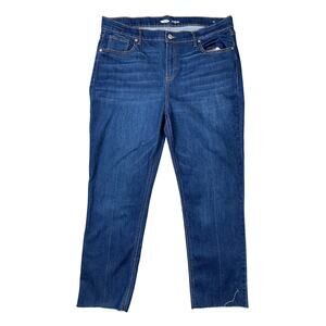 Old Navy The Power Jean Womens Size 16 Straight Ankle High Rise Blue Denim‎